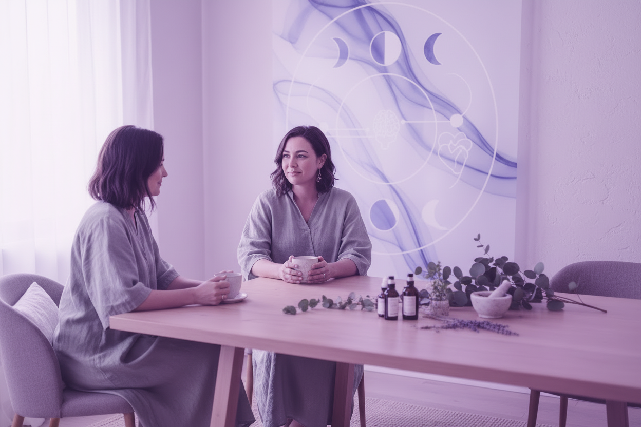 A root-cause, whole-person approach to skin health.This is for women who want to understand what their skin is trying to communicate — emotionally, physically, hormonally, and energetically.We explore:Skin history + triggersStress, sleep, lifestyle, and hormonesProduct routines + ritualsEmotional patterns linked to skin flare-upsHolistic referral pathways when neededThis is not a facial — it’s a deeper level of skin mentorship.